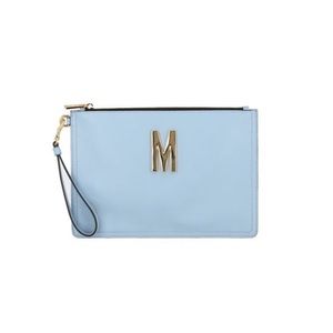 Moschino Logo Leather Clutch